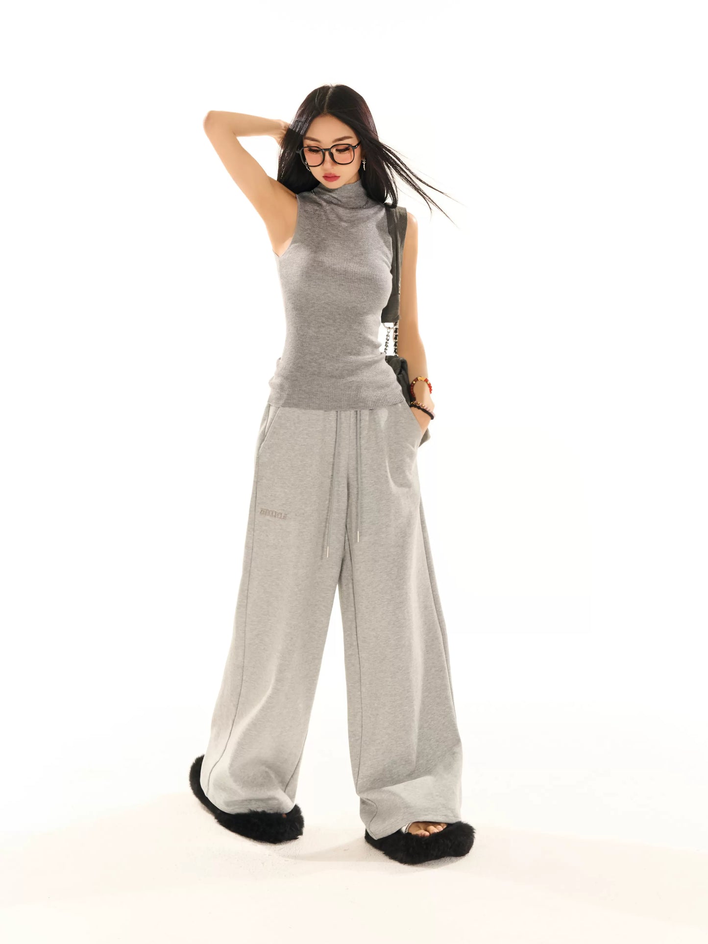 Wide-Leg Straight Sweatpants NA3792