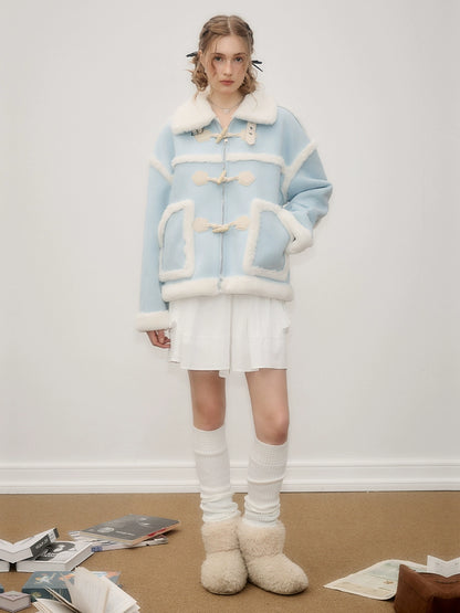 Sky Blue Imitation Lamb Jacket NA6065