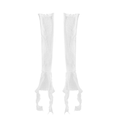 Off Shoulder Lace Pullover Hoodie & Arm Cover Set NA8535