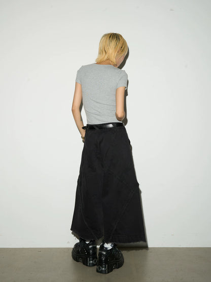 NA9053 MICHINNYON "vintage leather" old-fashioned special-shaped structure belt neutral casual versatile thin belt for men and women NA9053