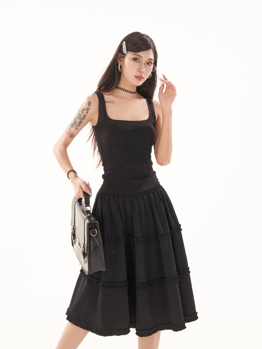 Ruffle Mid Length Skirt NA3614