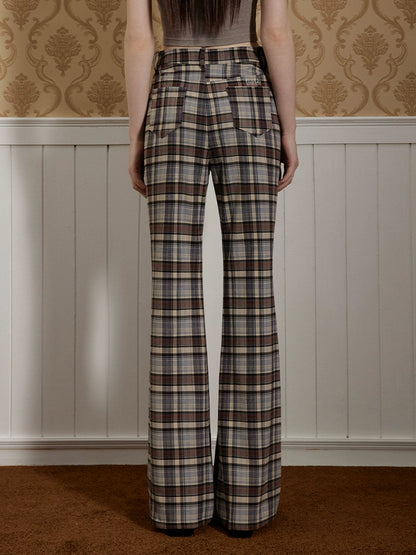 Plaid Micro Flare Pants NA3270