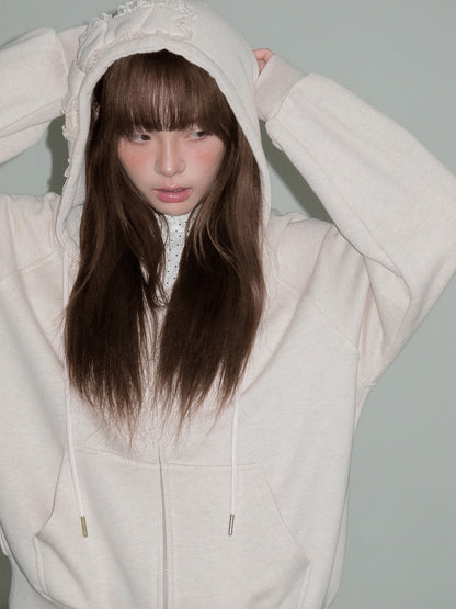 Bow Design Zipper Hoodie NA8837