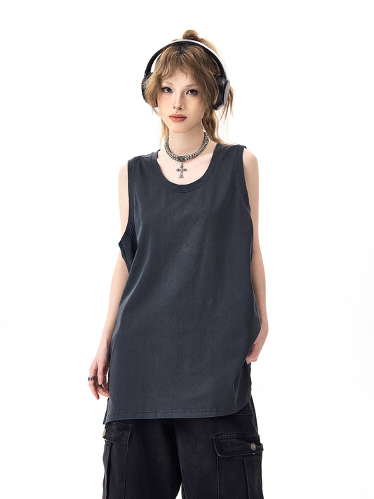 Washed Oversize Basic Tank Top NA2988