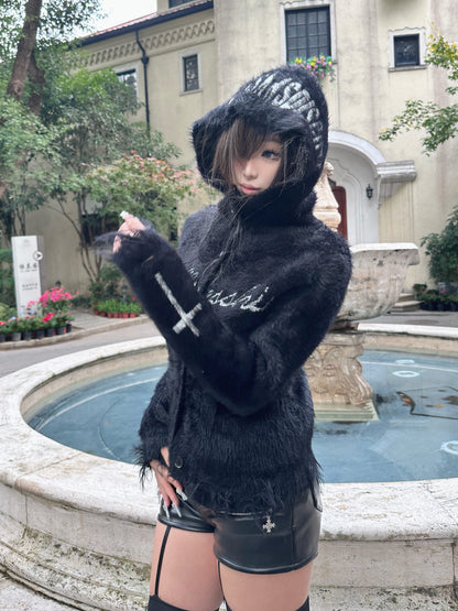 Thick Fake Mink Fur Hooded Short Jacket NA8371