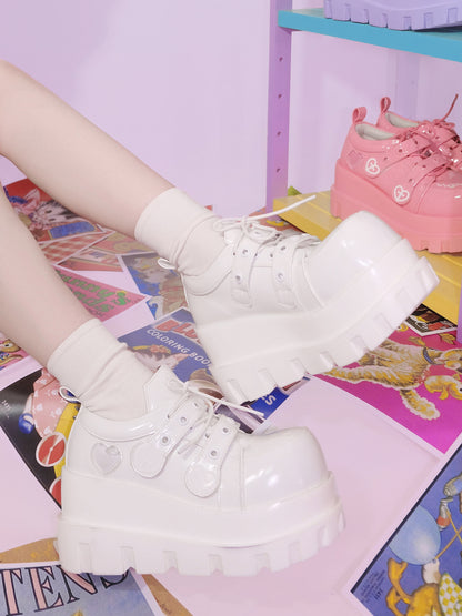 Heartbeat Cross Punk Platform Shoes NA8521