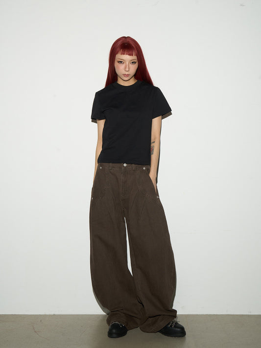 Plain Fitted Short Sleeve T-Shirt NA9178