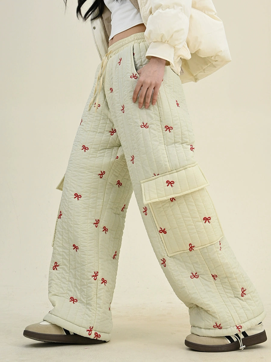 Bowknot Fleece Oversize Snow Pants NA6300