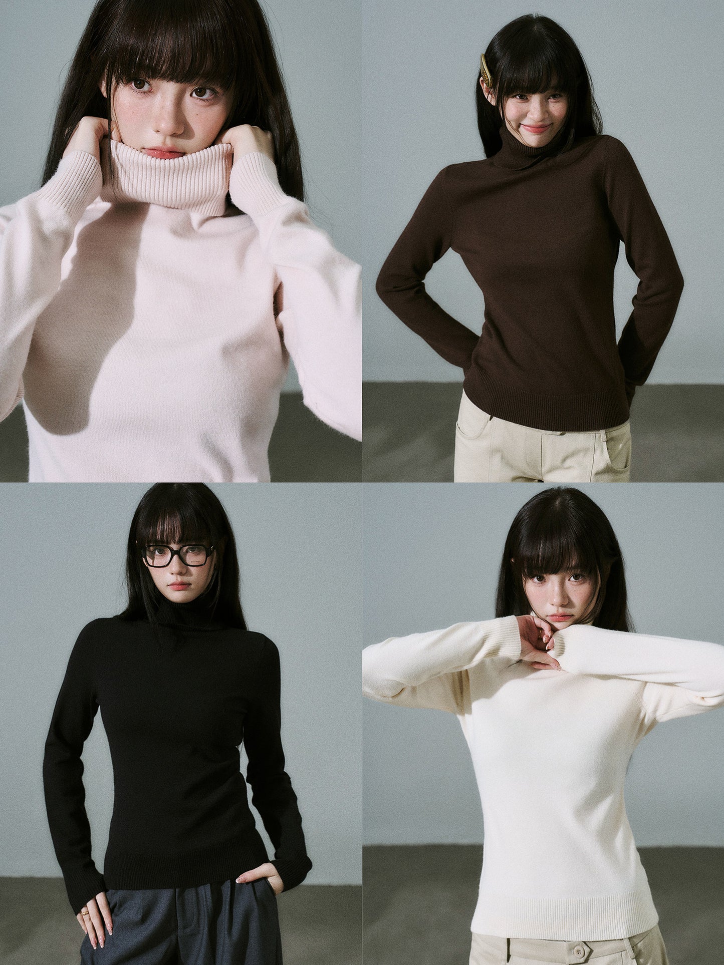 Stretch Warm High-Neck Knit Sweater NA8796
