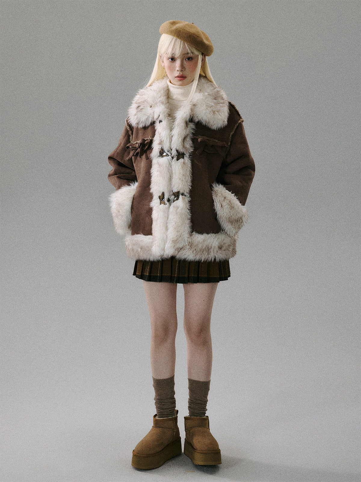 Bow Fur Thick Jacket NA8798