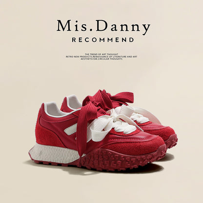 Double Color Lace-Up Platform Sneakers NA8662