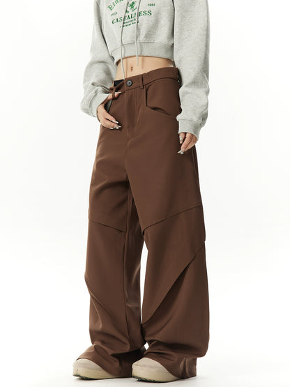 Wide Leg Pleats Design Pants NA3140