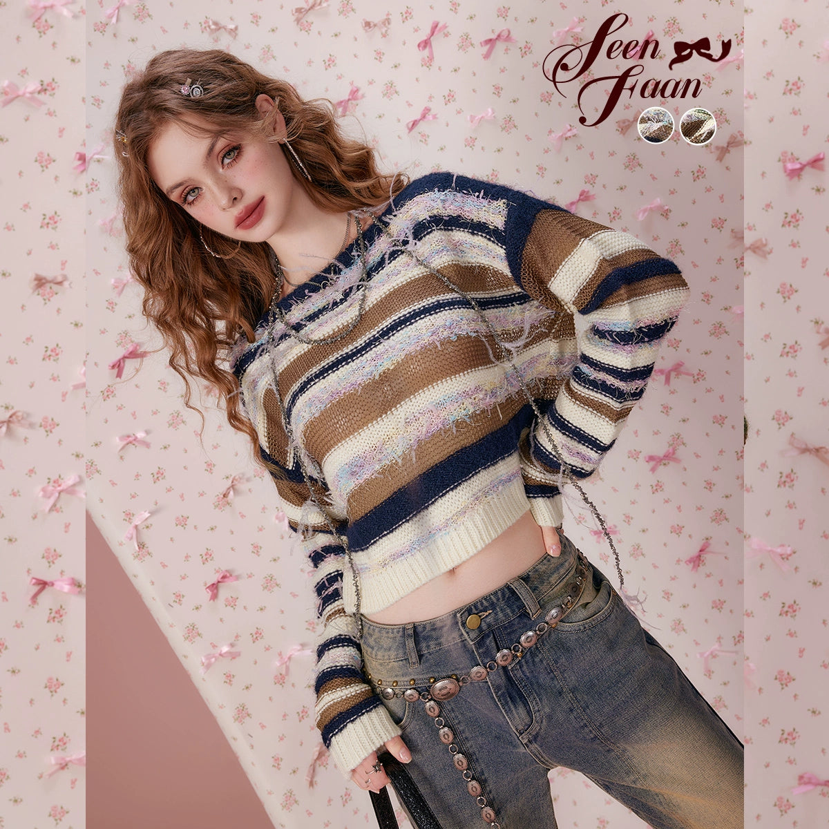 Stripe Knit Sweater NA6930