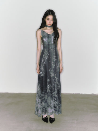 Tie-dye Camisole Long Dress & Long Sleeve Cardigan Setup NA5630