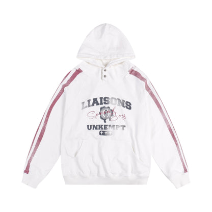Letter Print Washed Oversize Hoodie NA9038