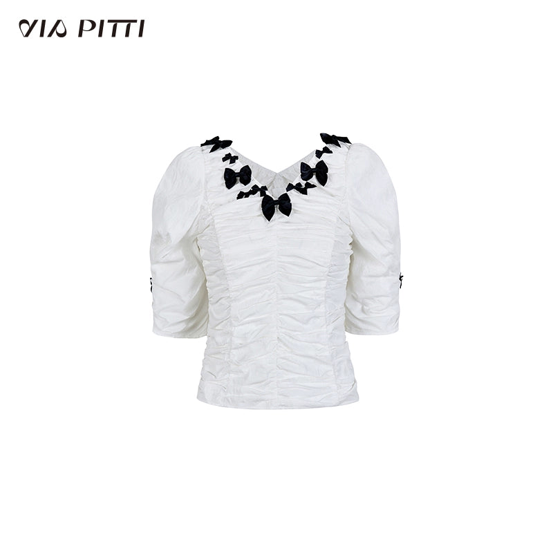 V-neck Short Sleeve Blouse NA5127