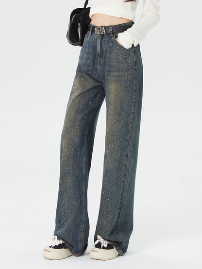 Wide-Leg Straight Denim Jeans NA3411