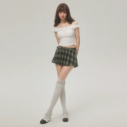 Checker Pleated Skirt NA4045