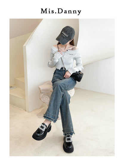 Round-Toe Platform PU Leather Loafers NA8701