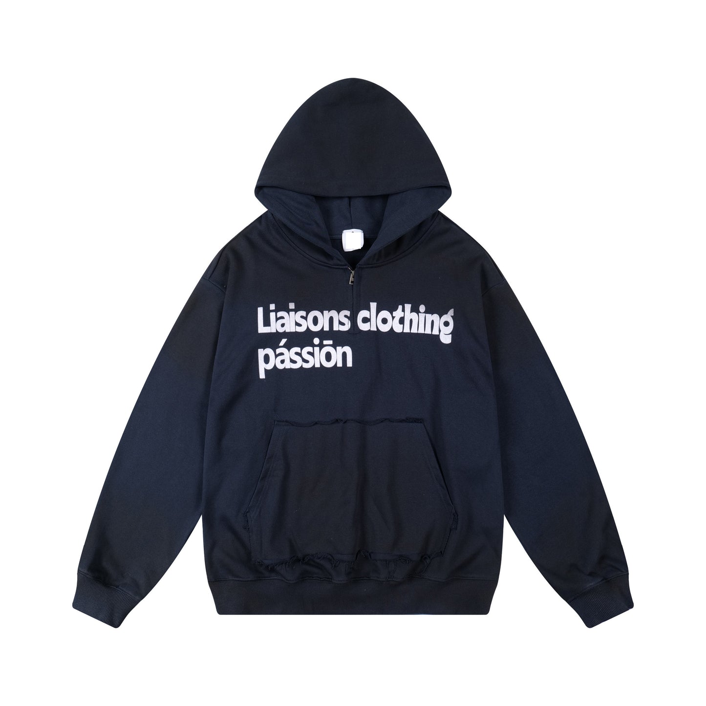 Irregular Dye Letter Print Oversize Hoodie NA9074