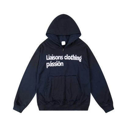 Irregular Dye Letter Print Oversize Hoodie NA9074