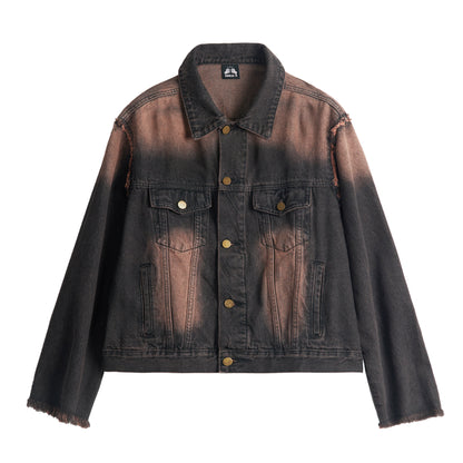Washwd Damage Denim Jacket & Damage Wide Leg Denim Jeans Setup NA9431