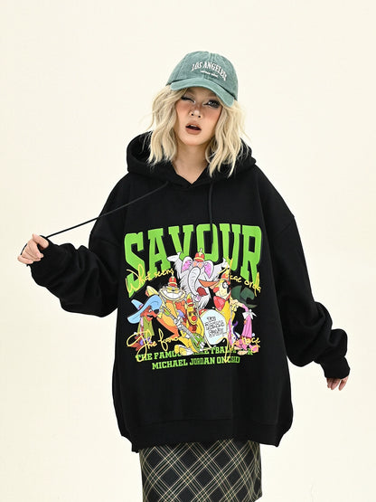 Fleece Cute Cartoon Pullover Hoodie NA6287