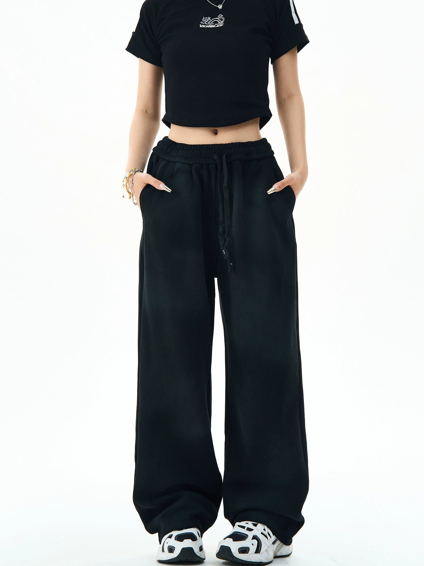 Washed Wide Leg Sweatpants NA3007