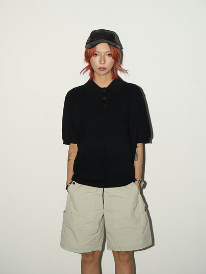 Blend Texture Polo Knit Polo Shirt NA9022