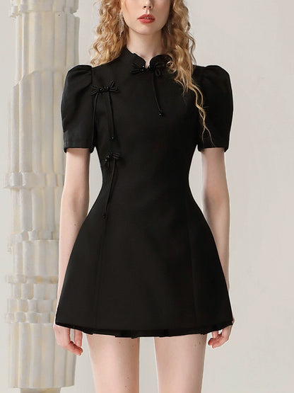 Stand Neck Short Dress NA5475