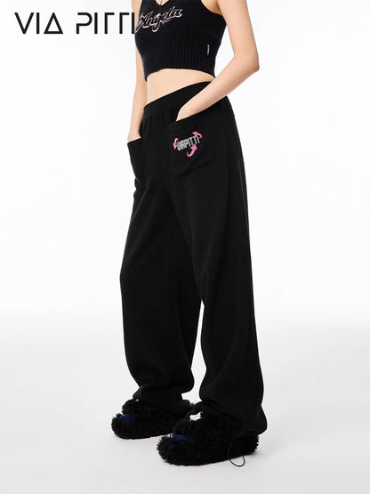 Sporty Straight Wide Leg Sweatpants NA4847