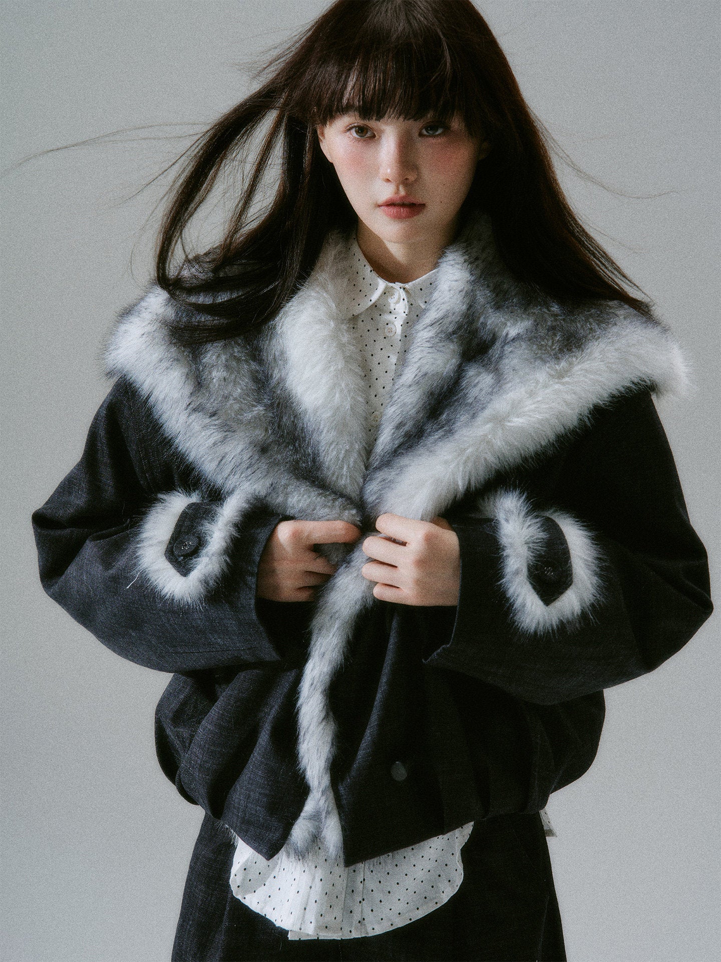 Plush Flower Bud Short Jacket NA8788