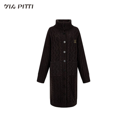 Big Lapel Long Knit Coat NA5099