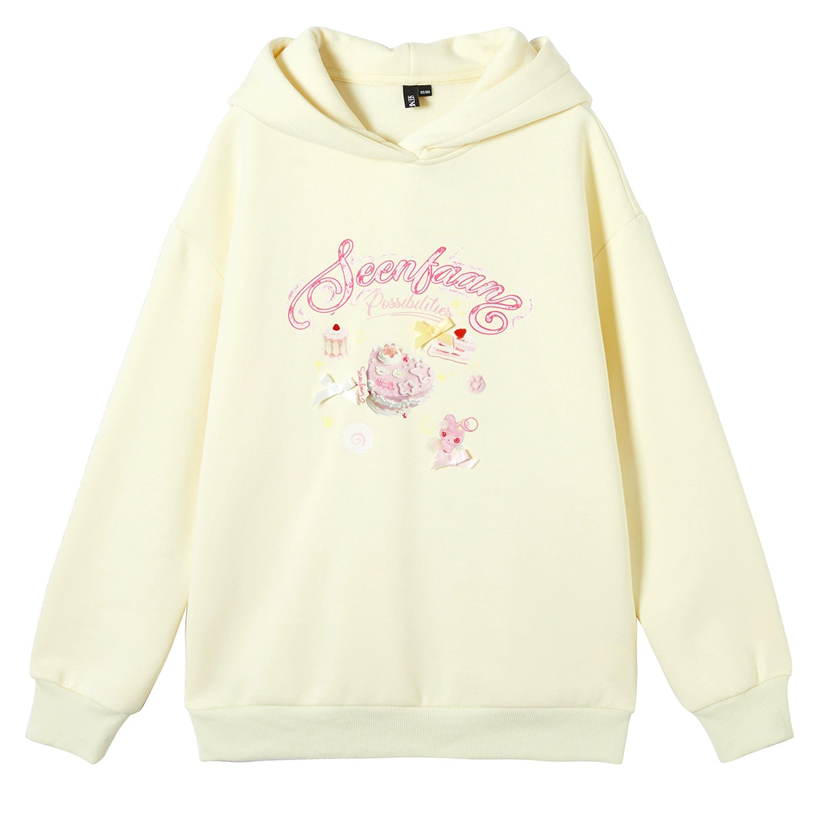 Print Oversize Pullover Hoodie NA6887