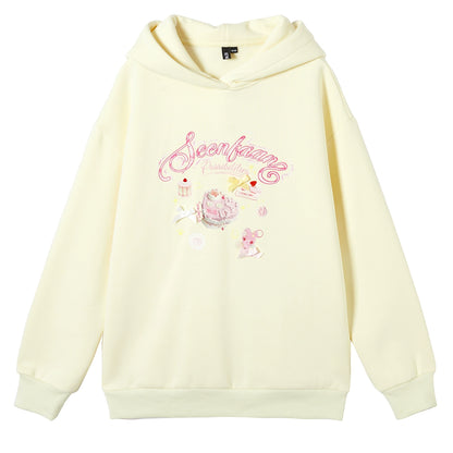 Print Oversize Pullover Hoodie NA6887