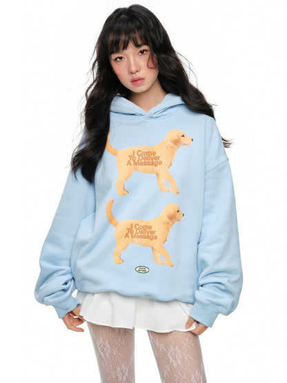 Golden Retriever Print Sweat Hoodie NA6056