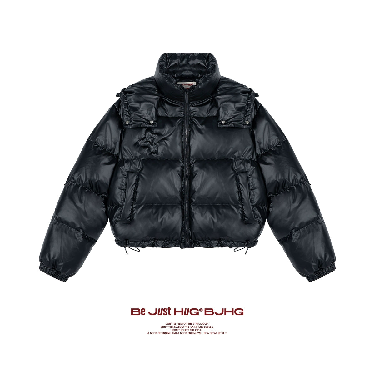 Short Lightweight Detachable Hooded White Duck Down Jacket NA6114