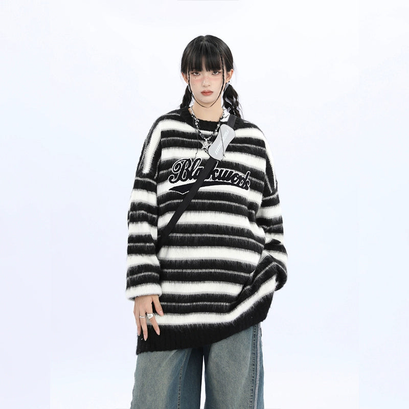 Oversized Stripe Knit Sweater NA1767