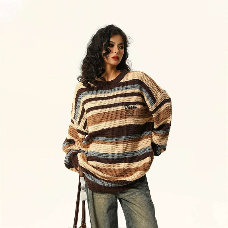 Oversize Stripe Knit Sweater NA1825