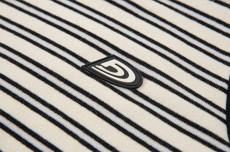 Oversize Stripe Strapless Irregular Long T-shirt WNW0988