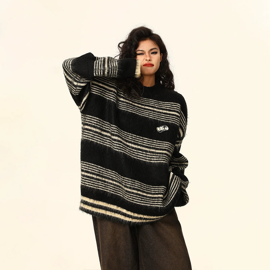 Oversized Striped Knit Sweater NA1740