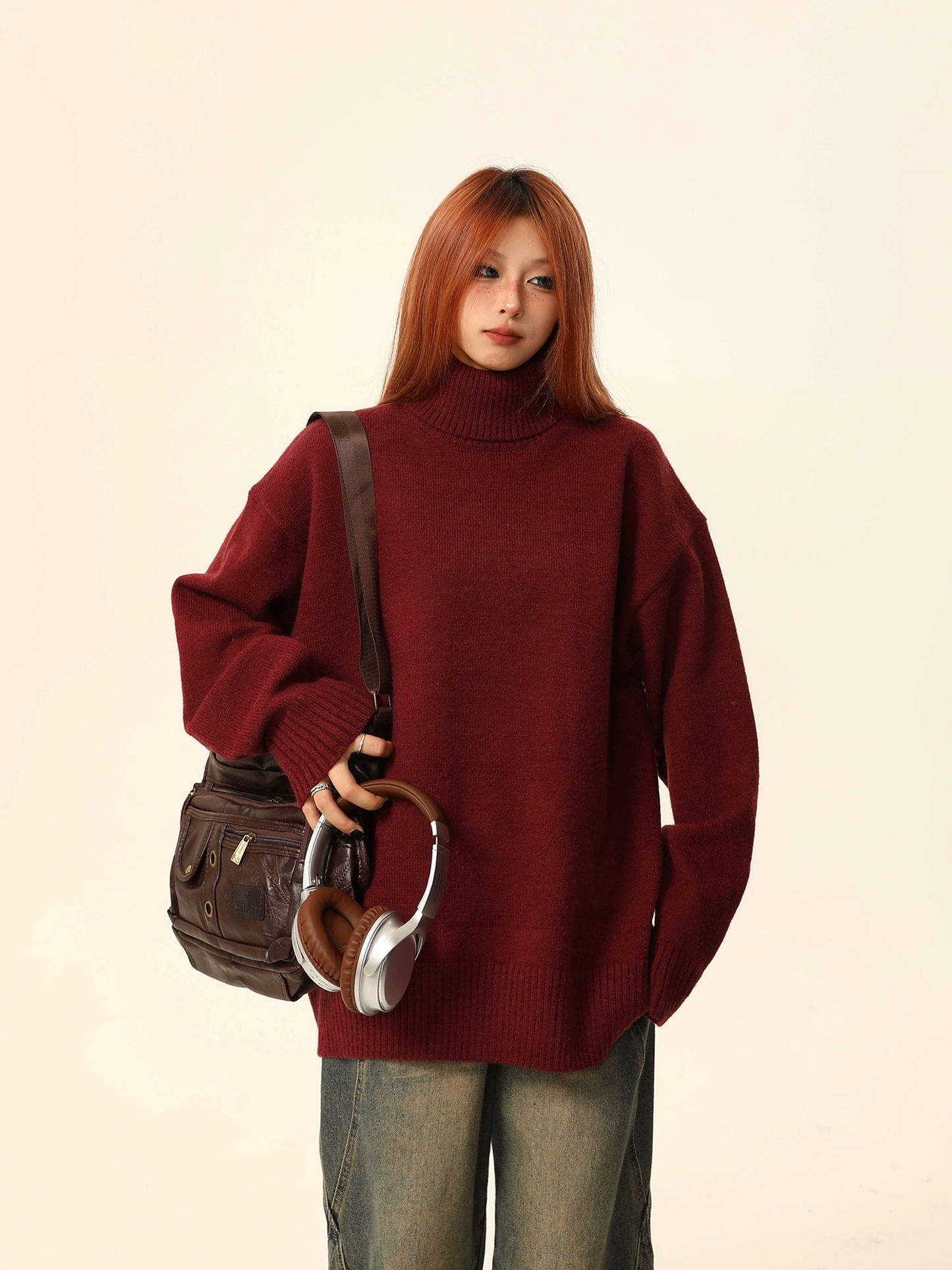 Oversize Turtleneck Knit Sweater NA1808