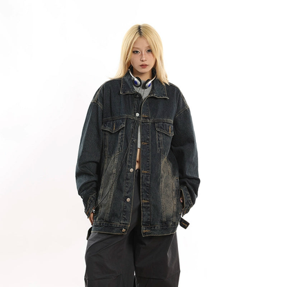 Oversize Washed Denim Jacket NA1700