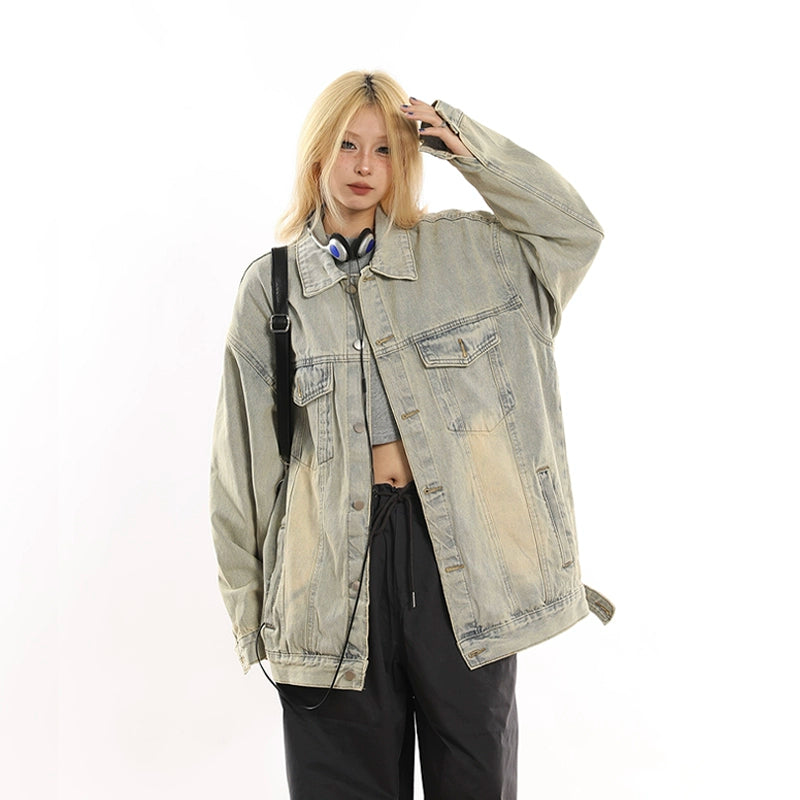 Oversized Washed Denim Jacket NA1700