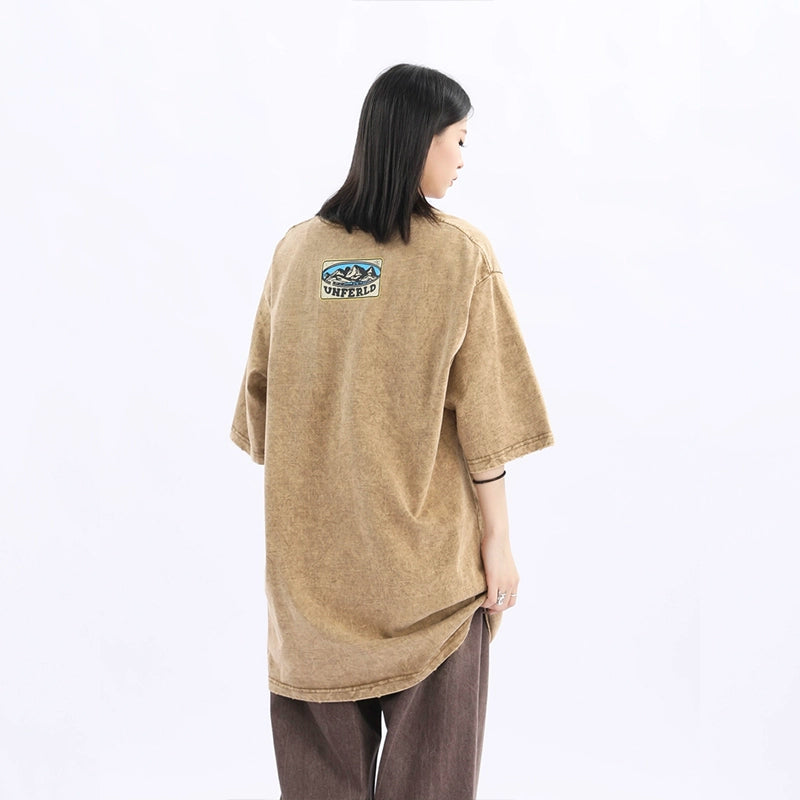 Oversized Washed Print T-shirt NA1758