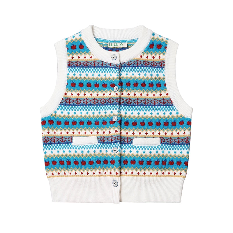 Retro Apple Pattern Knit Vest NA1526