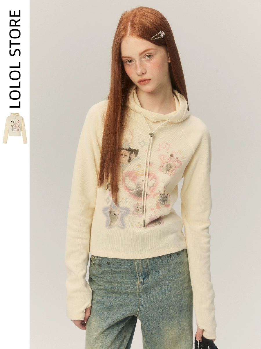 Slim Print Knit Hoodie NA1687