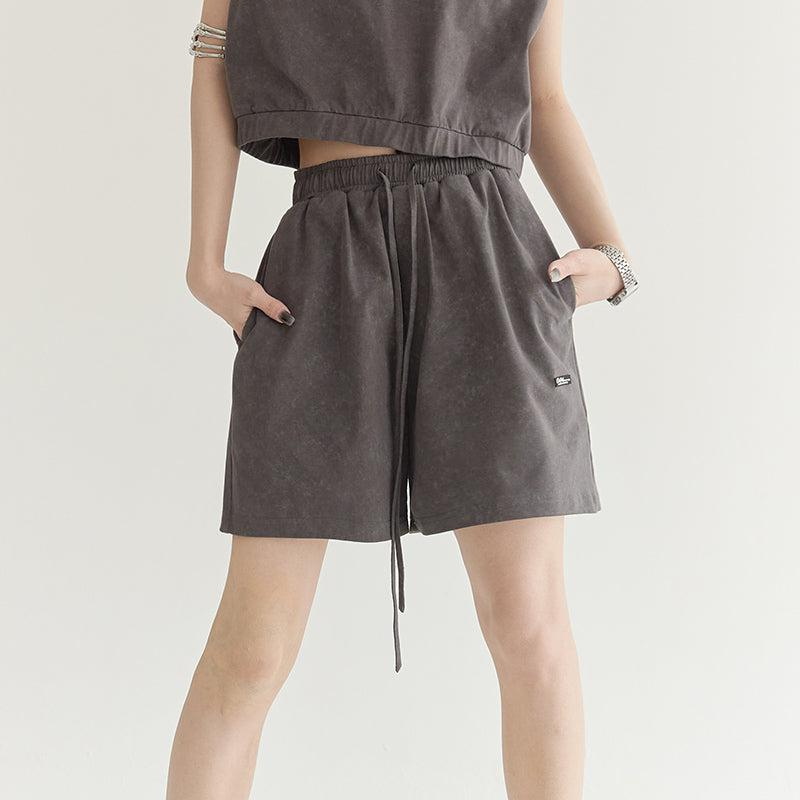 Sporty Elastic Waist Casual Shorts WNW1419