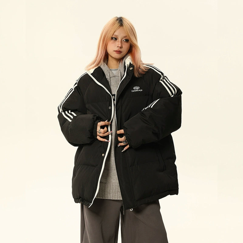 Striped Sporty Puffer Jacket NA1761