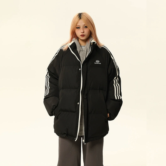 Striped Sporty Puffer Jacket NA1761